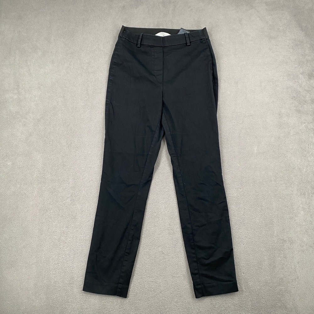 HM Womens Black High Waist Ankle Trousers Slim Fit Stretch Work Pants Size 4
